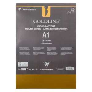 5 Passepartouts A1 Gold 1,25 mm