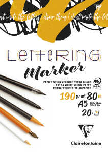 Lettering-Block A5 20Bl Velin 190 g