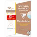 Milimeterpapier Velin A4 90g 12+3Bl
