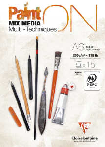 Block PaintON Weiß A6 15Bl 250g