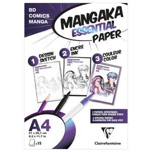 Set Mangaka A4 15Bl 3 Papiere sort