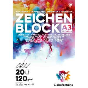 Zeichenblock A3 20 Blatt 120g