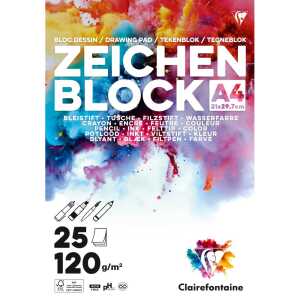 Zeichenblock A4 25 Blatt 120g