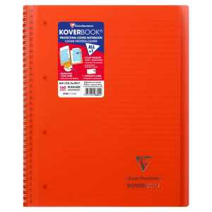 Koverbook A4+ liniert+R 80Bl rot