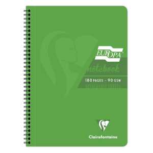 EUROPA GLOSSY NOTEBOOK A4 90Bl L+gr