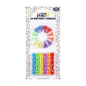 Set 24 Kerzen mit Sternenmotiv