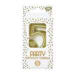 Kerze Zahl Gold, 5