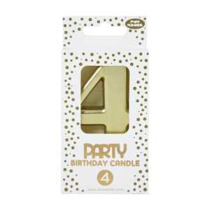 Kerze Zahl Gold, 4