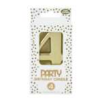 Kerze Zahl Gold, 4