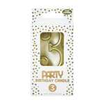 Kerze Zahl Gold, 3