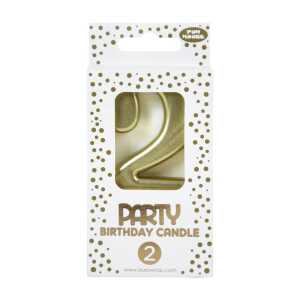 Kerze Zahl Gold, 2
