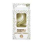 Kerze Zahl Gold, 2