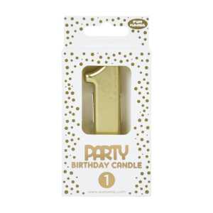 Kerze Zahl Gold, 1