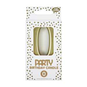 Kerze Zahl Gold, 0