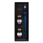 Set Tinte Glasfeder blau