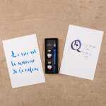 Set Tinte Glasfeder blau