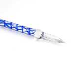 Glasfeder gerade 17cm saphirblau