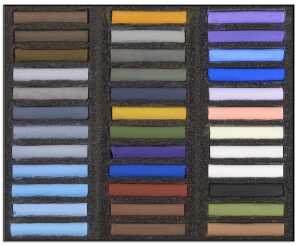 Holzbox 36 Pastelle - Schnee