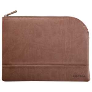 Rhodia Etui Zip KLeder 21x28 schoko