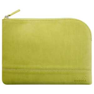 Rhodia Etui Zip KLeder 16x22 anis