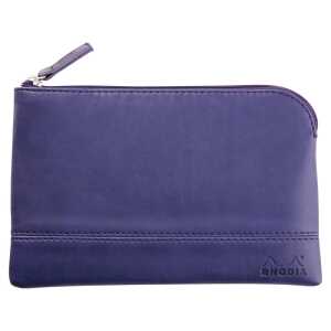 Rhodia Etui Zip KLeder 11x17 blau