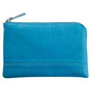 Rhodia Etui Zip KLeder 11x17 türkis