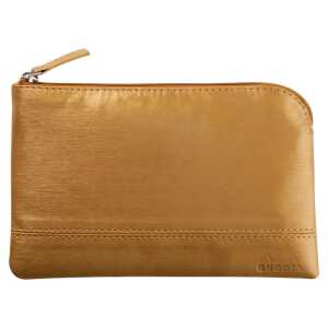 Rhodia Etui Zip KLeder 11x17 gold