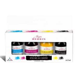 Set mit 4 Flaschen Tusche 15 ml