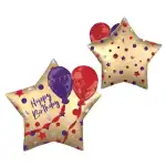 Folienballon Stern Happy Birthday satin gold