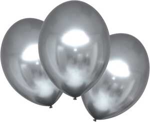 Luftballons Satin Luxe platin 27,5cm 6 Stück