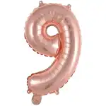 Folienballon Zahl 9 rosÃ©gold 35cm