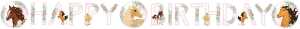 Banner Birthday Beautiful Horses Papier 180x15cm