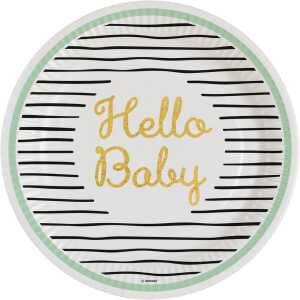 Pappteller Hello Baby 23cm 8 Stück