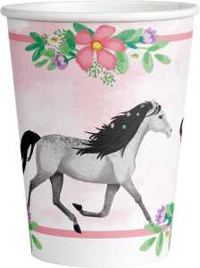 Pappbecher Beautiful Horses 250ml 8 Stück