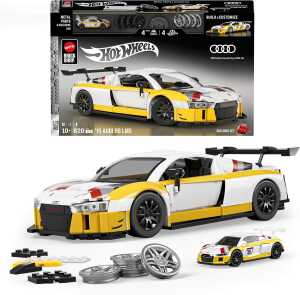 Hot Wheels Bausatz Brick Shop Audi R8 LMS weiß/gelb 820 Teile