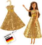 Paillettenkleid Time2Shine Goldstar für Modepuppen...