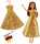 Paillettenkleid Time2Shine Goldstar für Modepuppen gold Größe 29cm