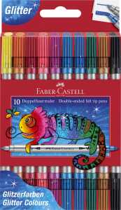 Faber-Castell Doppelfasermaler Glitzer 10 StÃ¼ck Etui