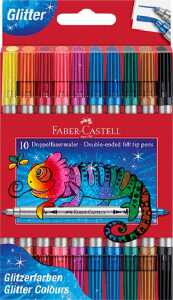 Faber-Castell Doppelfasermaler Glitzer 10 Stück Etui