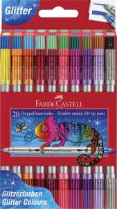 Faber-Castell Doppelfasermaler Glitzer 20 StÃ¼ck Etui