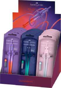 FABER-CASTELL Display Schnellverstellzirkel Stream Flow 15 Teile