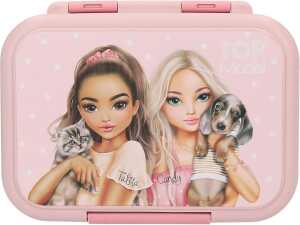 DEPESCHE TOPModel Brotdose Edelstahl Hund und Katze rosa 17,3x3,3x6,9cm