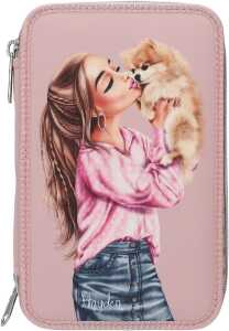 DEPESCHE TOPModel Federtasche Dots 2 Fächer rosa