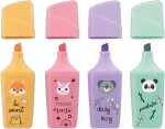 EBERHARD FABER Textmarker Mini Animal pastell 4 Farben 4...