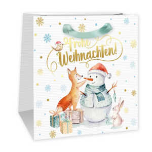 Geschenktasche Winterwald klein 14,5x15x6cm