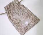 Jute-Stoff Beutel 13x10cm mit süßem Häschen