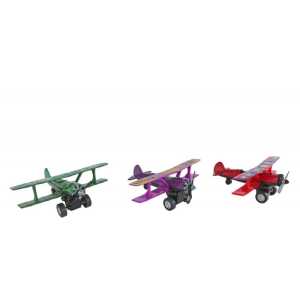 Die Cast Stunt-Flugzeug 11cm Pull Back 3fach sortiert