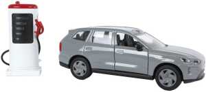 Die Cast Modellauto Volvo EX90 rot 13,5cm Pull Back mit Ladestation