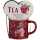 Becher Rosenmotiv rot & 4 Teebeutel Geschenkset