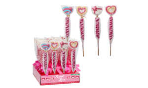 Lollipops Swirl in love mit Marshmallow Herz 50g 4fach sortiert